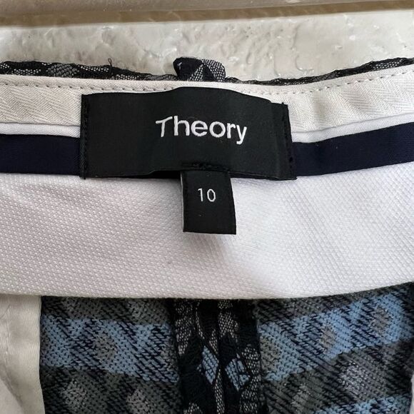 Theory Treeca 2 Dimensional Jacquard Slim Fit Cropped Trouser Pants Size 10 - Picture 4 of 15